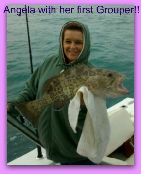 Disney area fishing charters with Angela with a Grouper.
