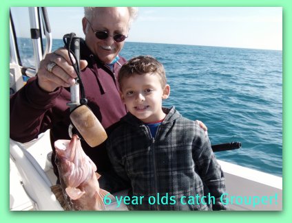 5 year old catches grouper